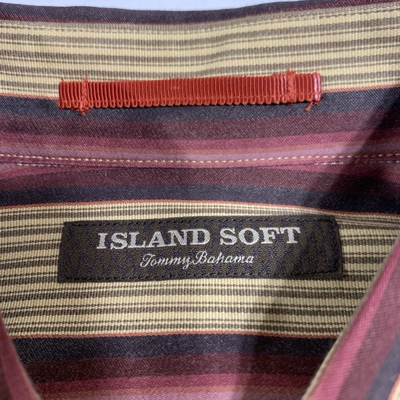 (2) Tommy Bahama Shirts Island Soft Mens M Striped Button Up Long Sleeve Cotton - Picture 3 of 14